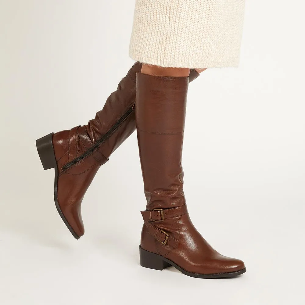 Phoebe Medium Calf Fit Leather Knee-High Boots - PHOEBEM / 320 895