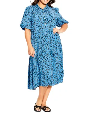 Pilar Midi Dress | Light Blue / Black