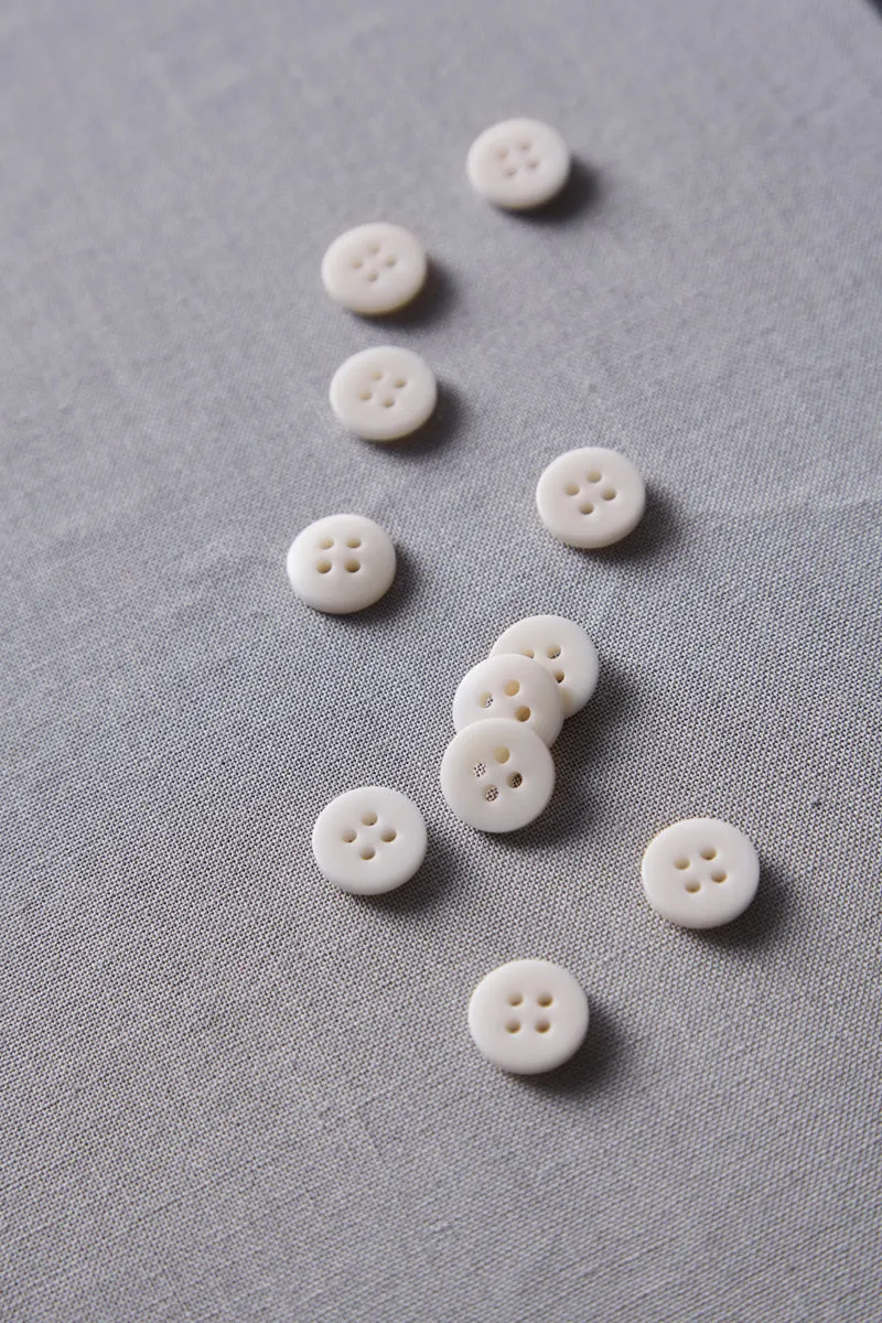 PLAIN 4 HOLE COROZO BUTTON |  Shell 11mm