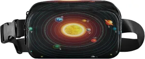 Planets Sun Moon Belt Bag for Women Men Fanny Pack Small Waist Pouch Crossbody Bags for Outdoor Hiking Running Travel