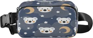 Polar Bear Boho Clouds Belt Bag for Women Men Cute Woodland Animals Fanny Pack Small Waist Pouch Crossbody Bags for Outdoor Hiking Running Travel