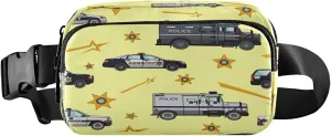 Police Cars Star Yellow Belt Bag for Women Men Fanny Pack Small Waist Pouch Crossbody Bags for Outdoor Hiking Running Travel