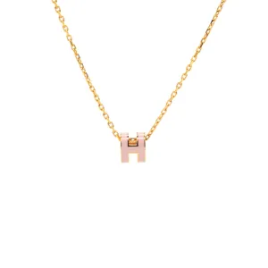 Pop H Mini Pink Lacquer Gold Plated Pendant