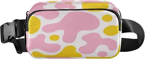 Psychedelic Fire Cow Skin Belt Bag for Women Men Fanny Pack Small Waist Pouch Crossbody Bags for Outdoor Hiking Running Travel