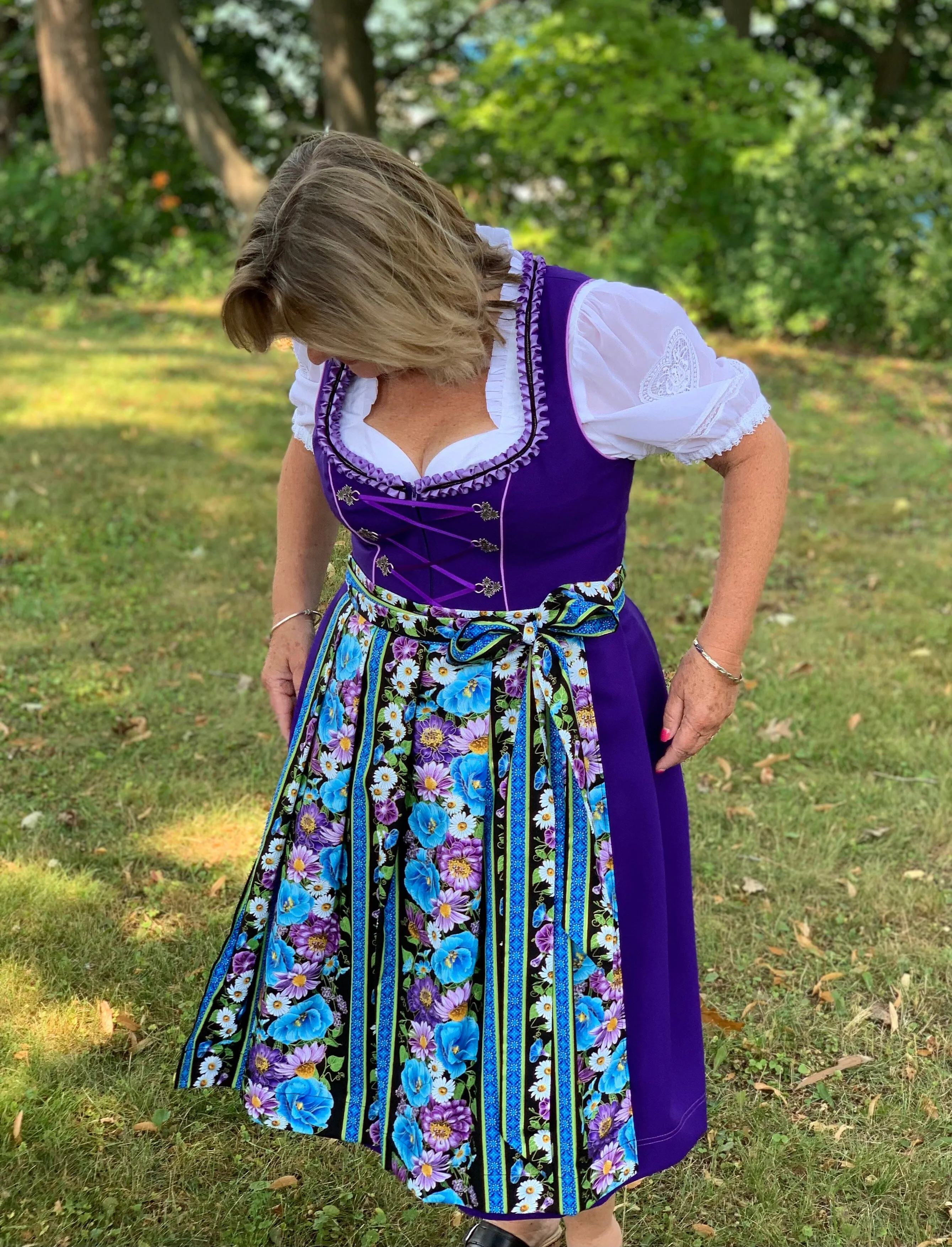 Purple & Floral Dirndl | Size 2 & 4
