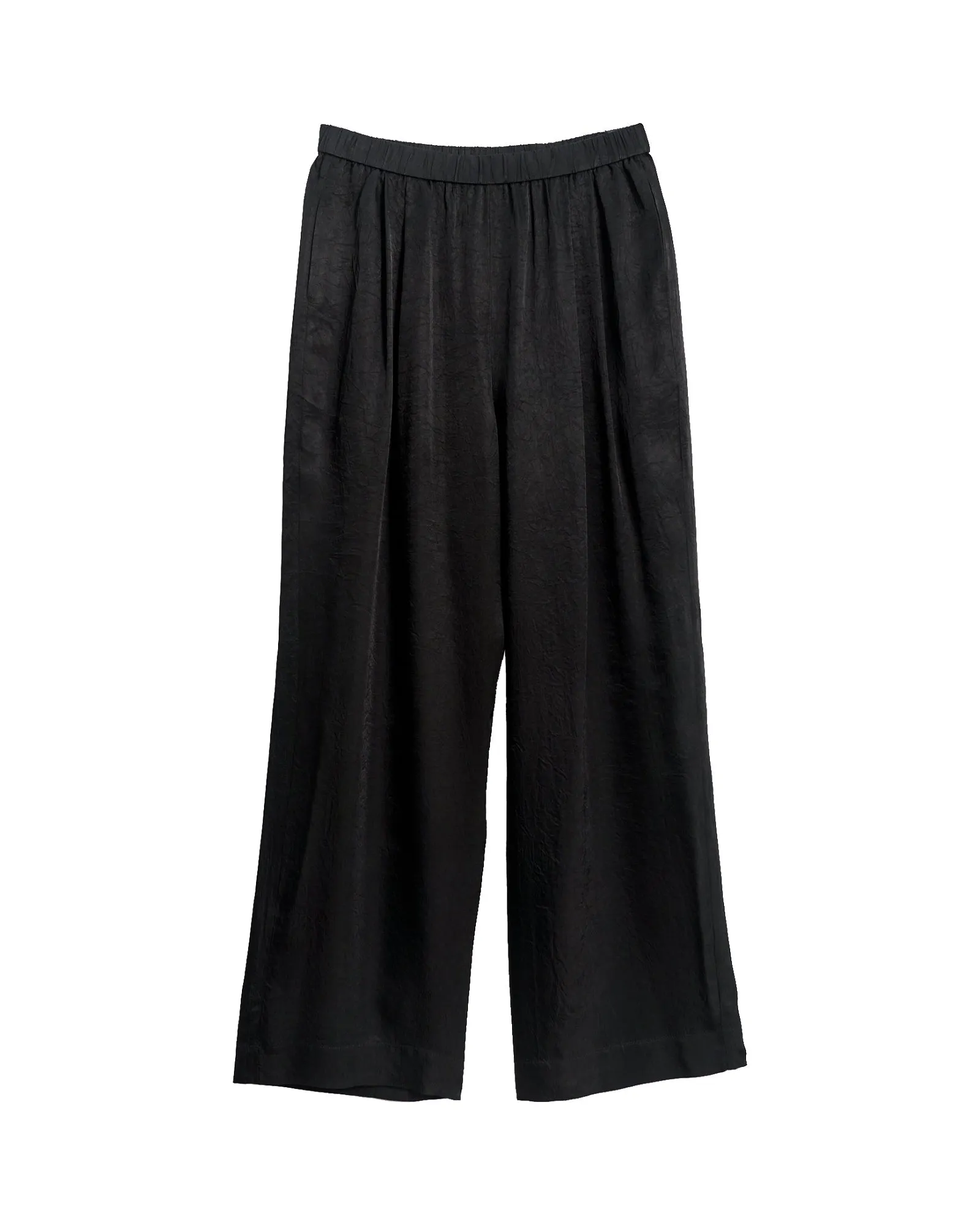 "Beach Blossom" Wide-Leg Pants - Black