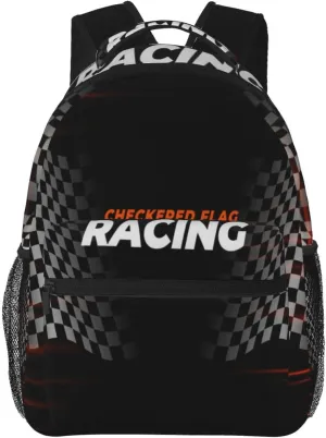 Racing Flag Speed Race Car Backpack for Men Women, Travel Laptop Backpack Computer Bag Daypack for Business Work Weekender