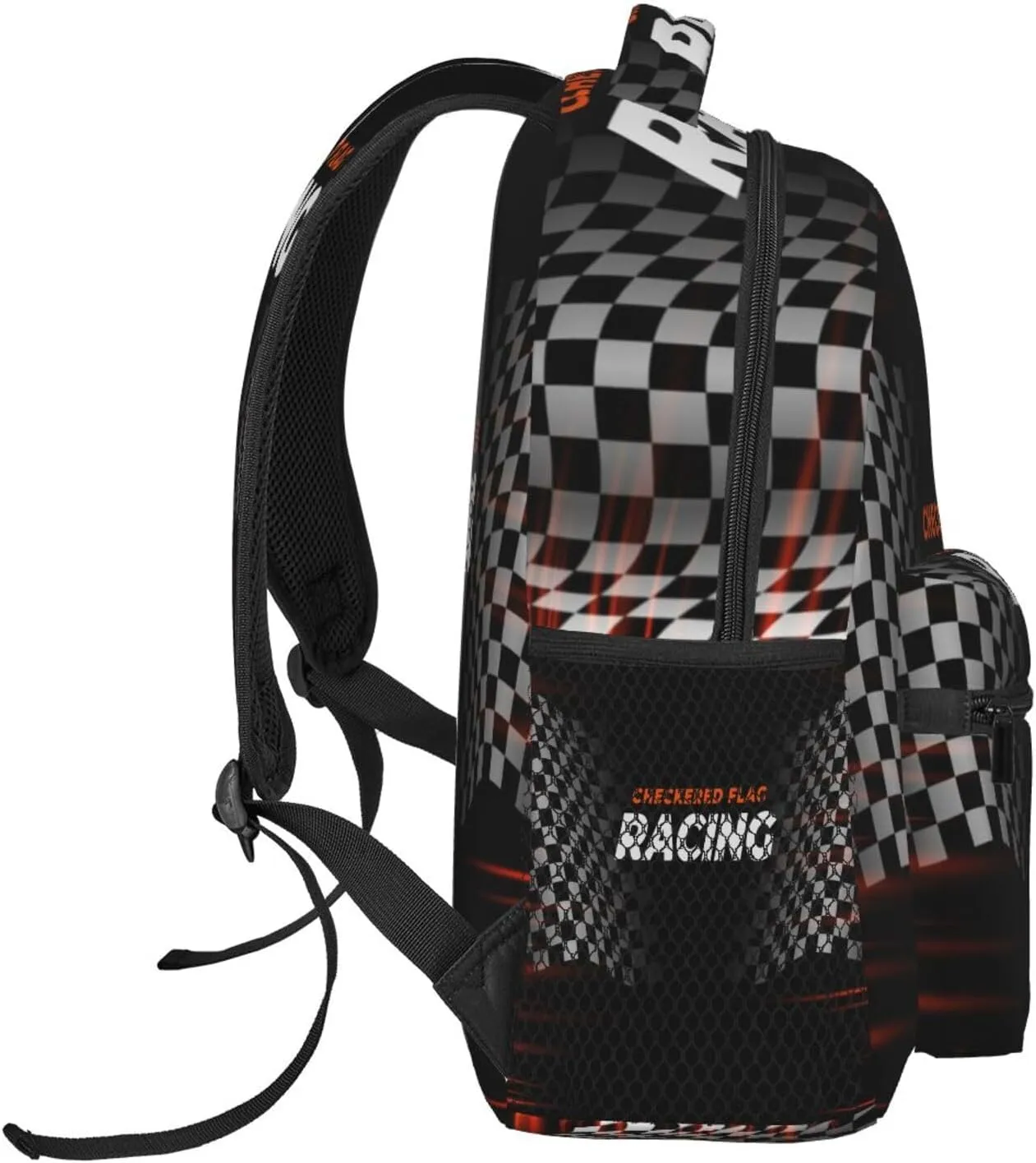 Racing Flag Speed Race Car Backpack for Men Women, Travel Laptop Backpack Computer Bag Daypack for Business Work Weekender