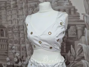 Rani Luxury White Silk Mirror Blouse (size 4-22)