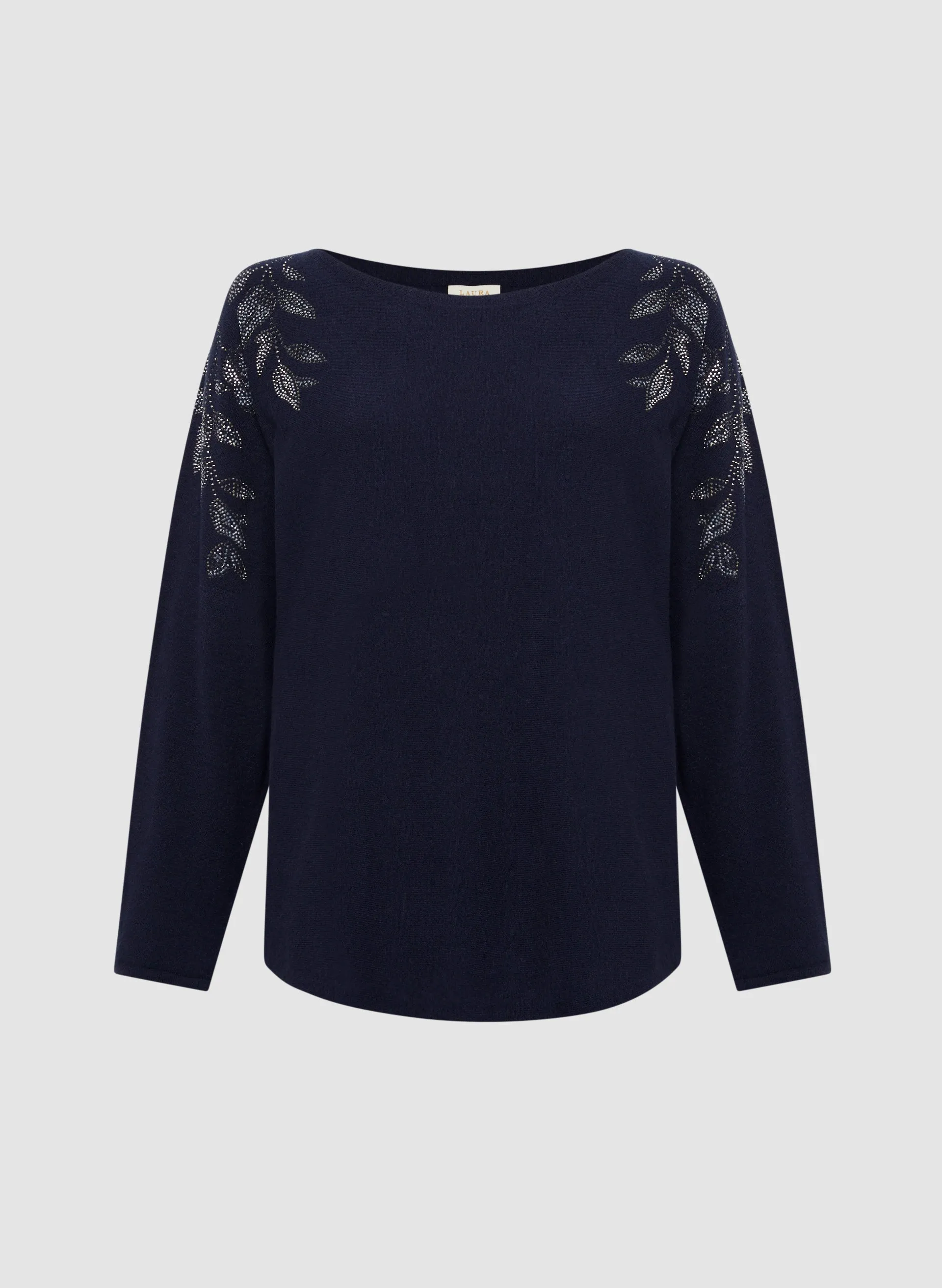Rhinestone Detail Knit Sweater