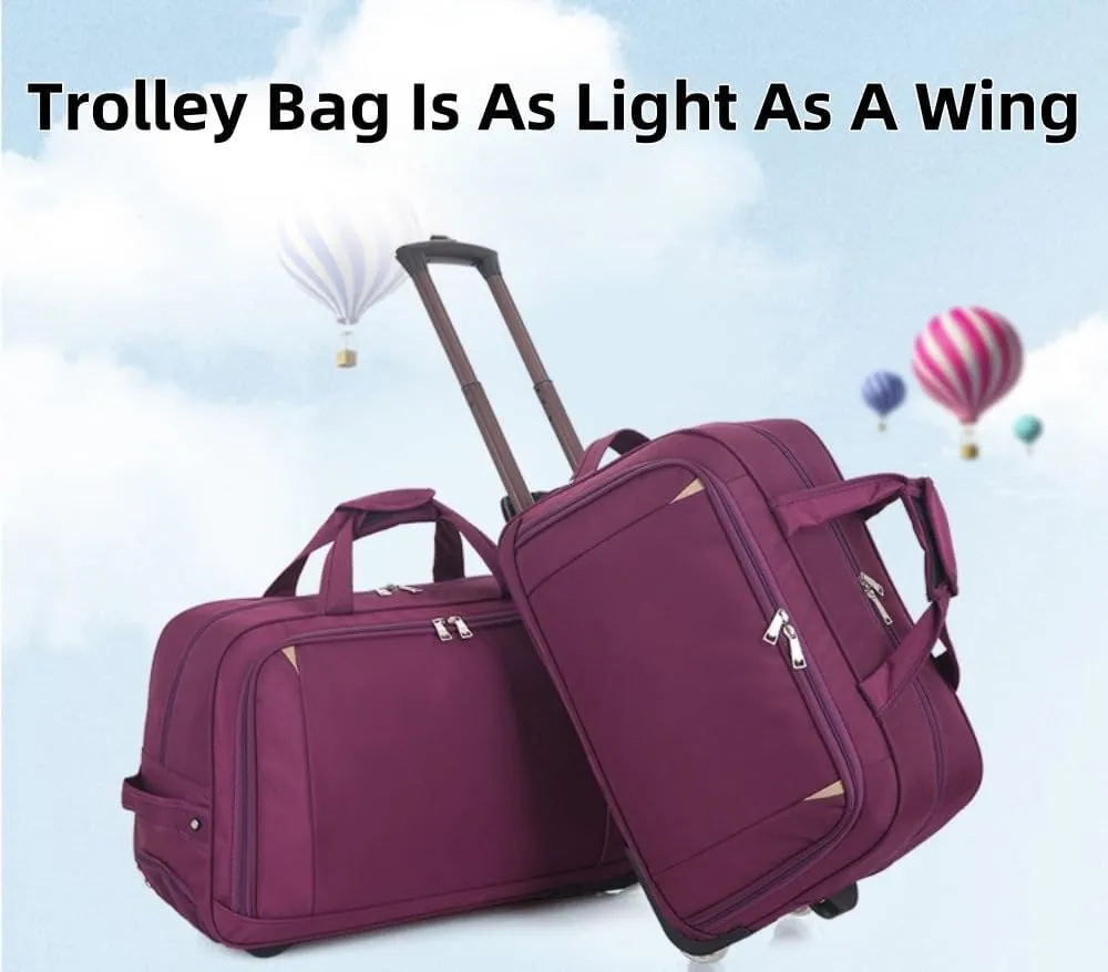 Rolling Wheeled Duffle Bag Spinner Suitcase Travel Bags Large Capacity, Waterproof Lightweight Traveling Oxford Suitcase for Men Women, for Travel Camping Storage