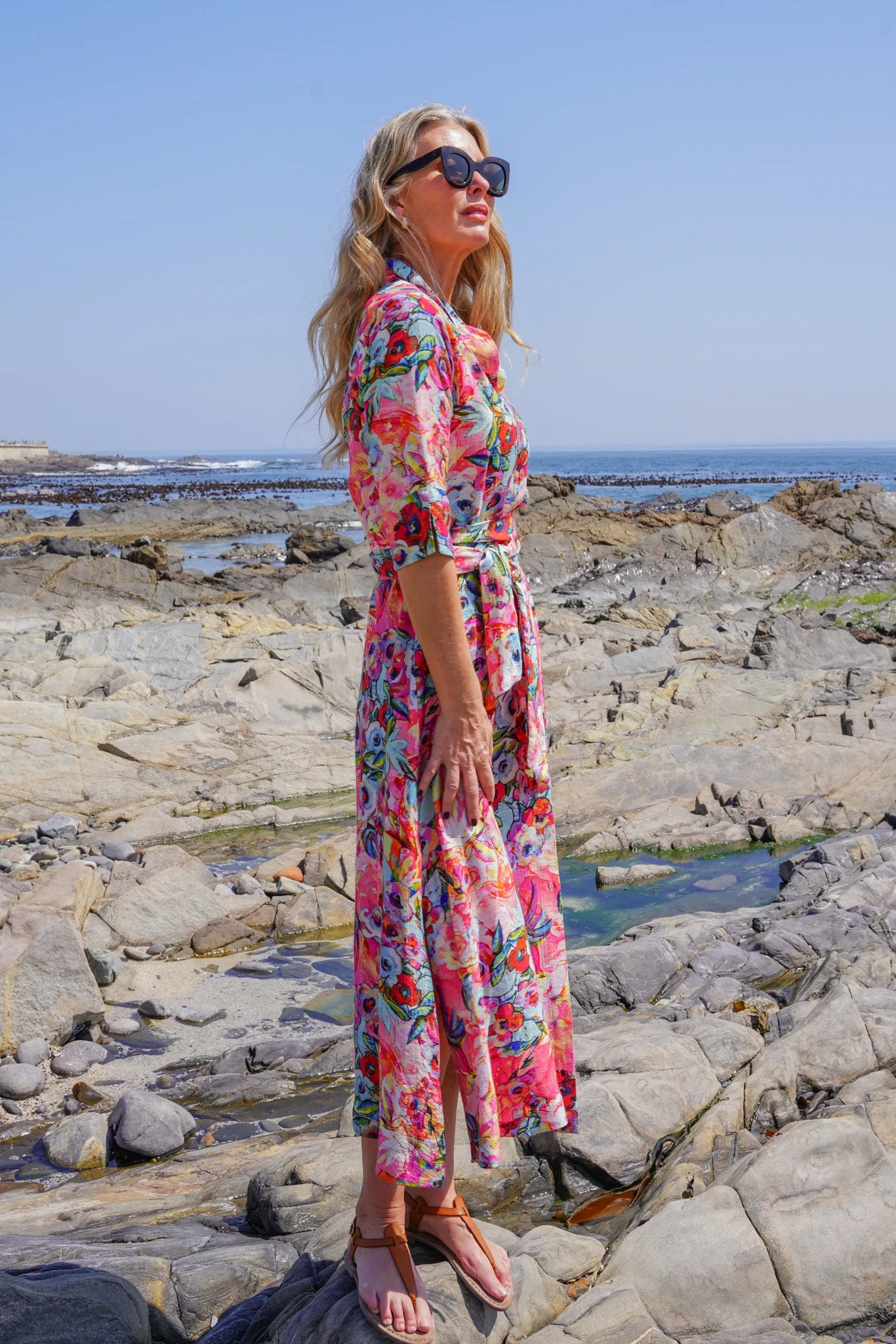 Rose Print Runway Dress