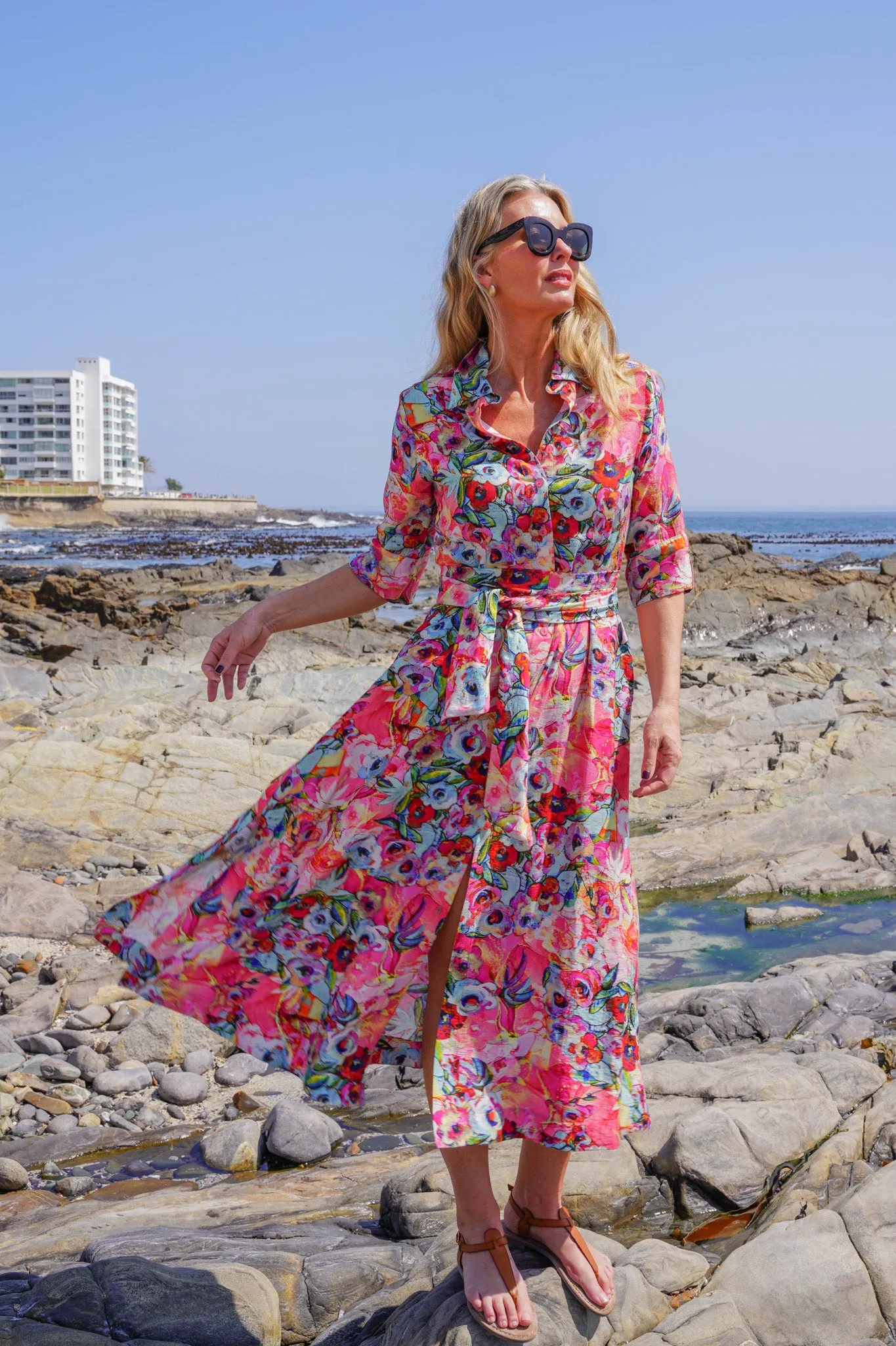 Rose Print Runway Dress