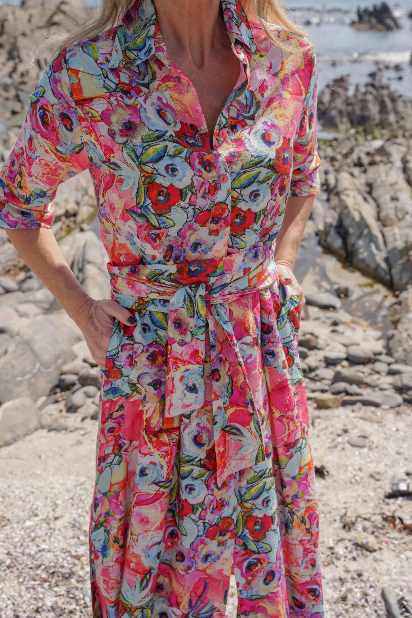 Rose Print Runway Dress