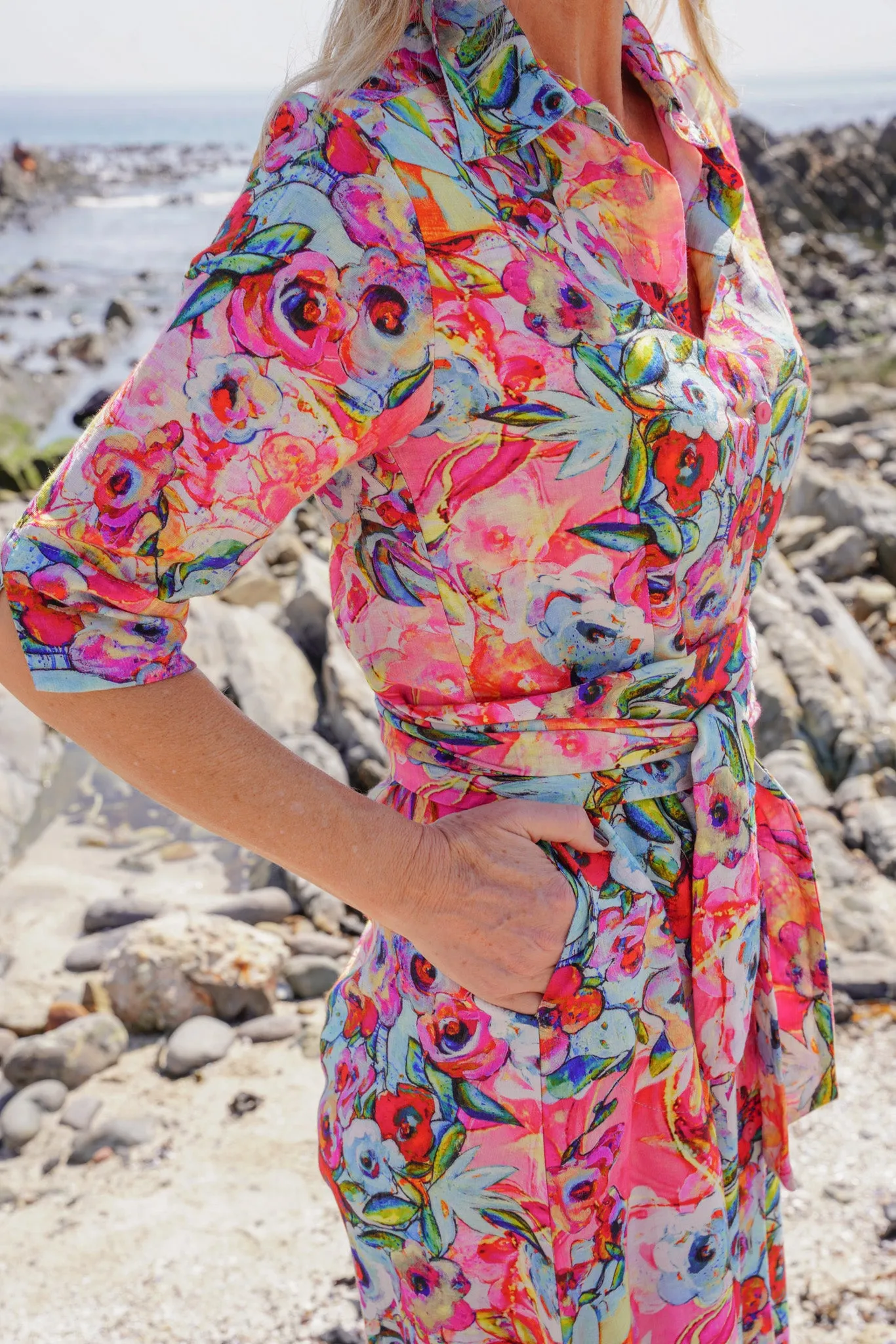 Rose Print Runway Dress