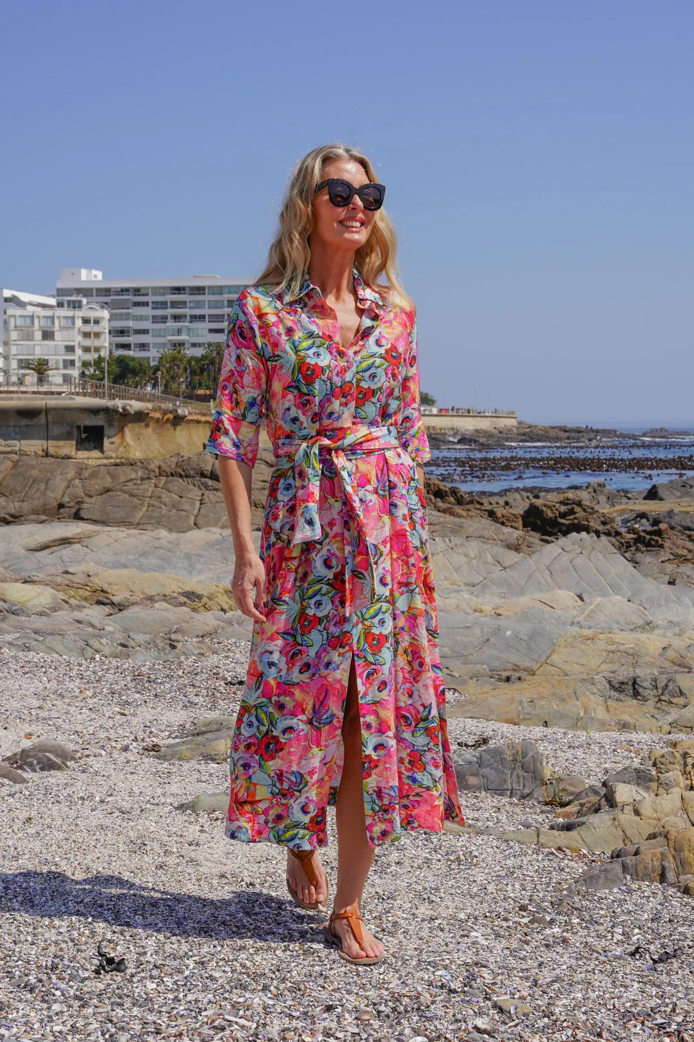 Rose Print Runway Dress