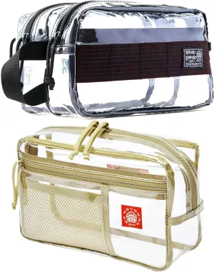 Rough Enough Large Clear Toiletry Bags for Travelling Bundle Set