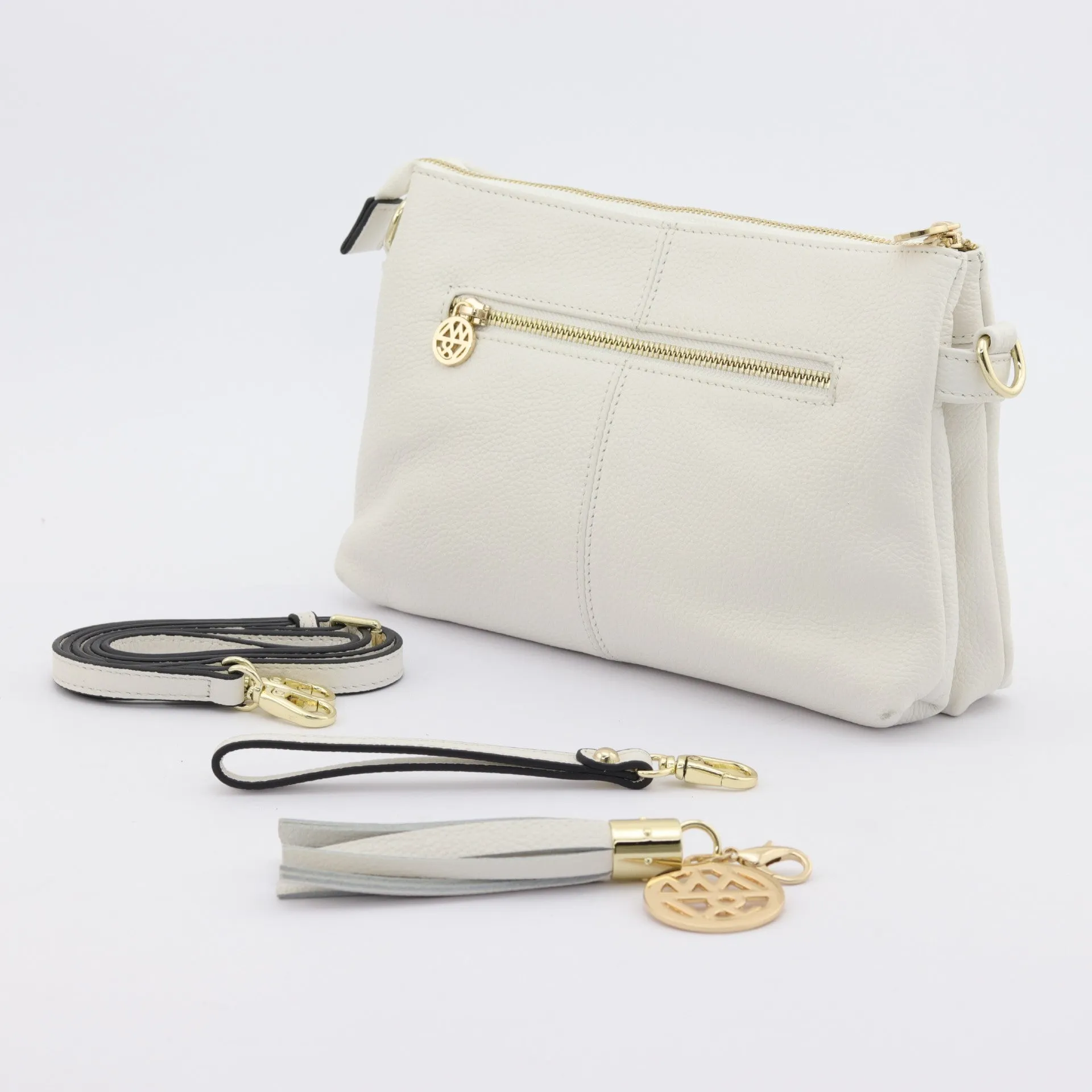 Ruby leather clutch crossbody bag