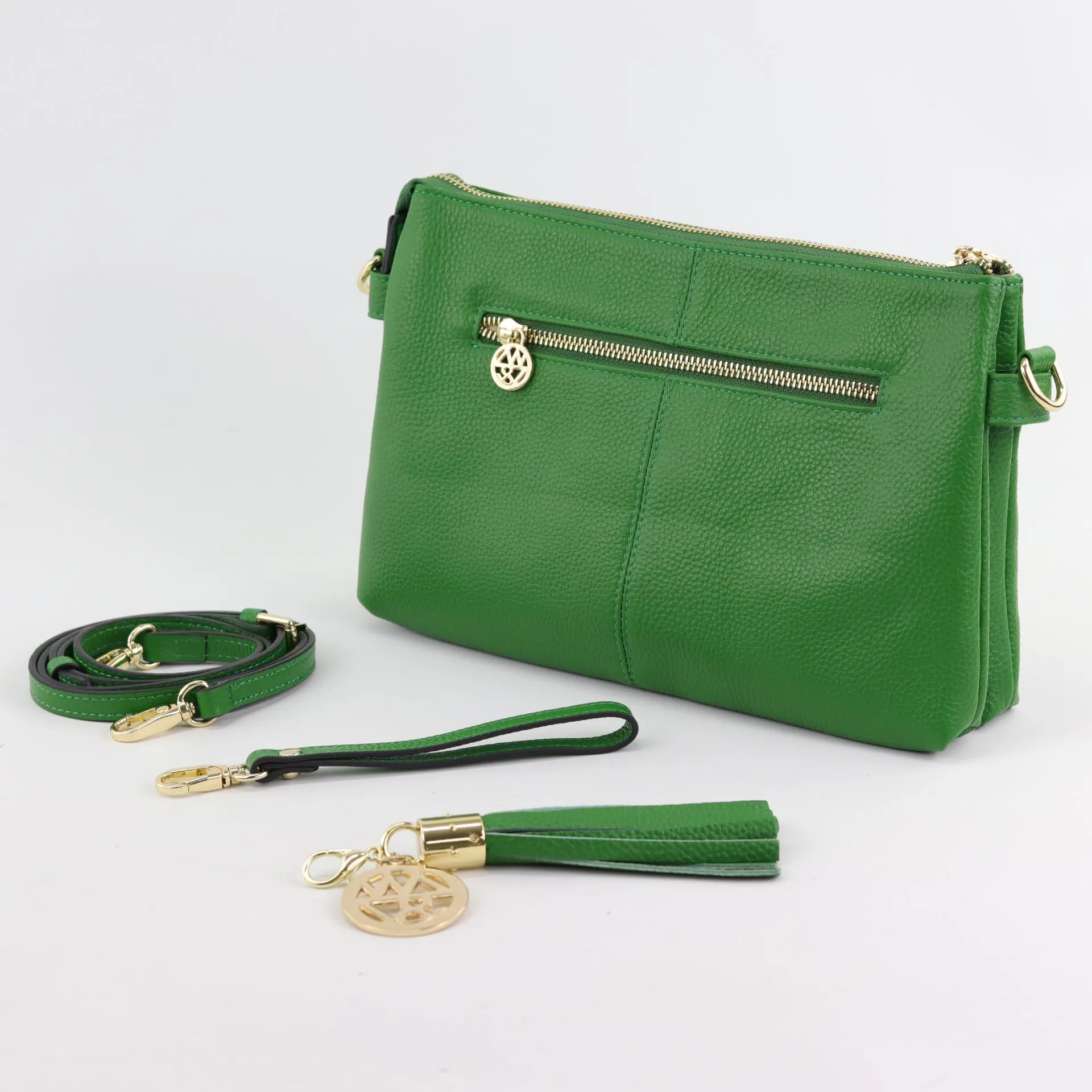 Ruby leather clutch crossbody bag