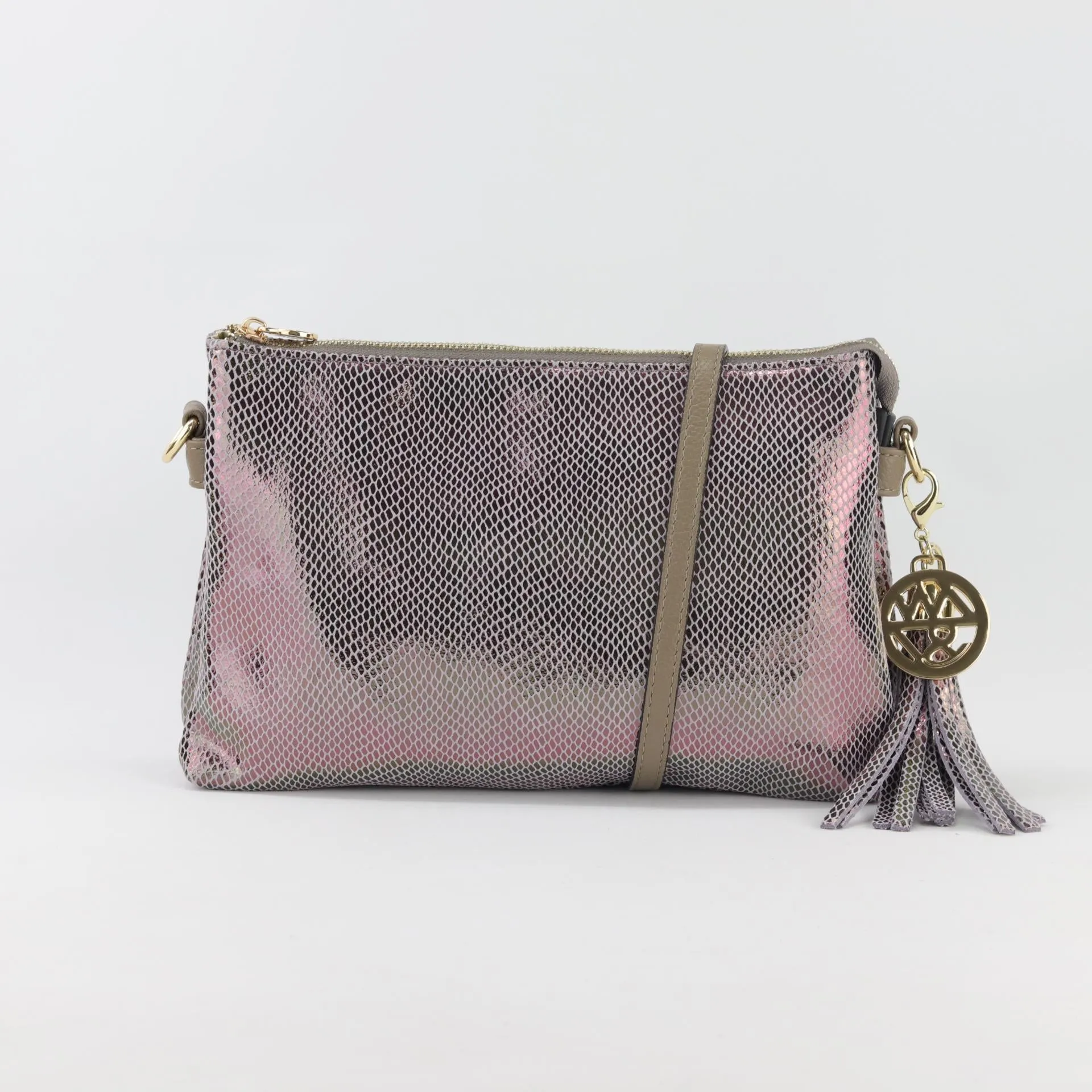 Ruby leather clutch crossbody bag