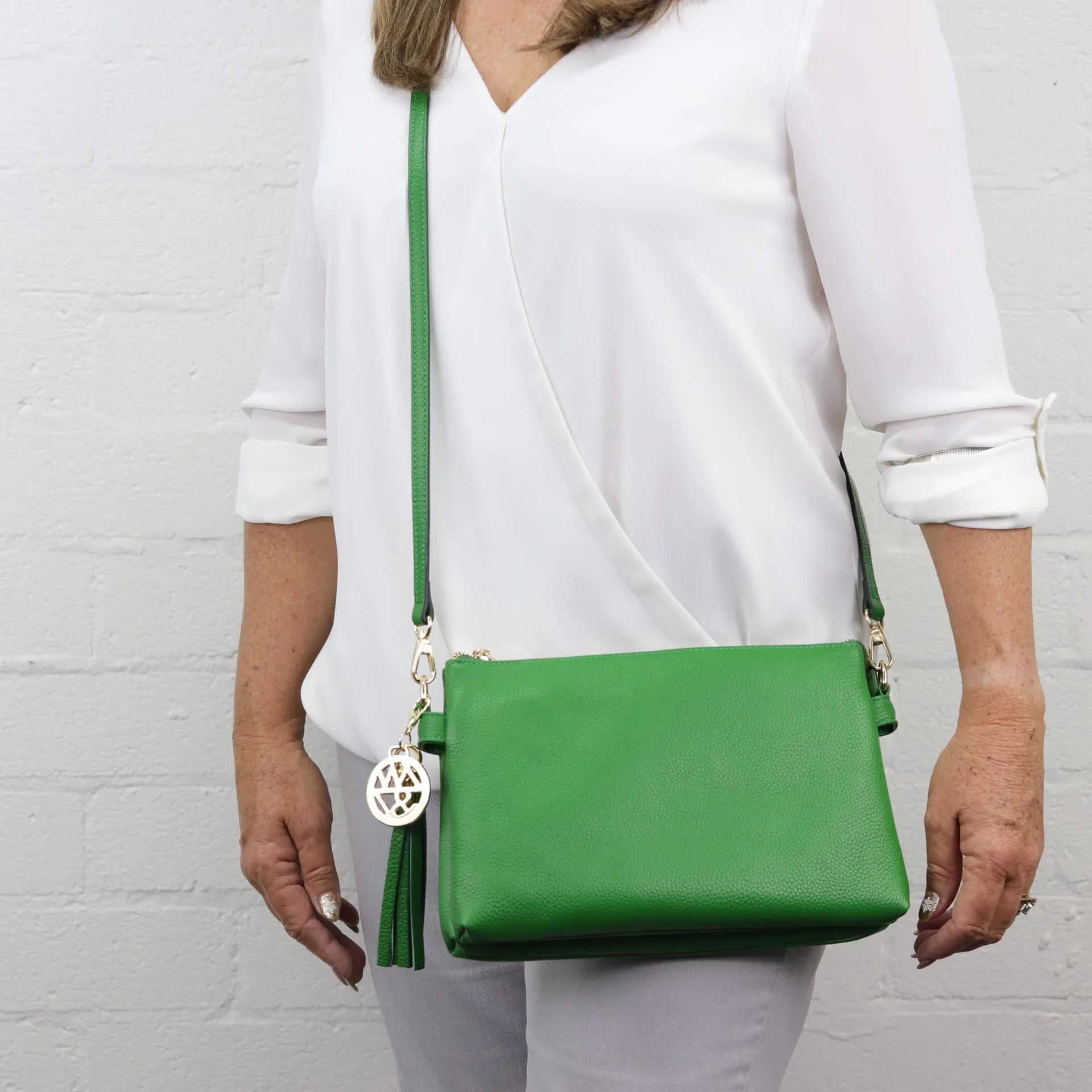 Ruby leather clutch crossbody bag