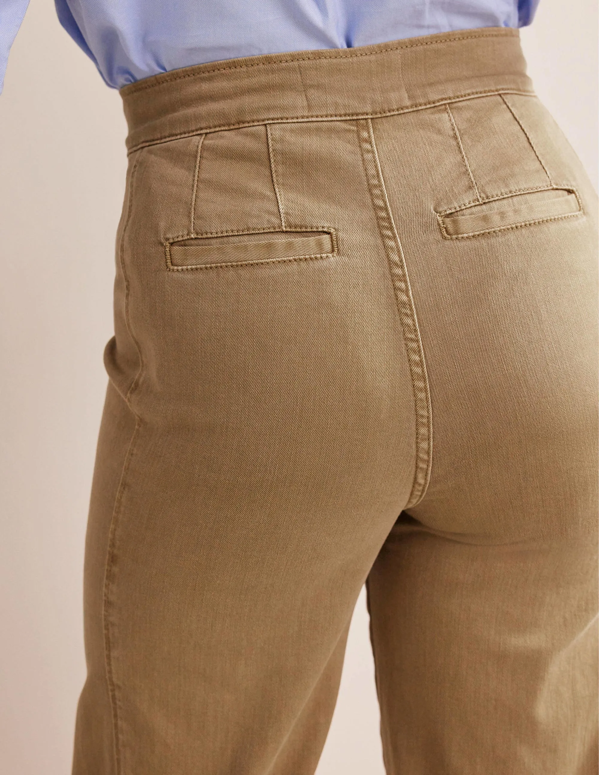 Sailor Wide Leg Trousers-Wheat