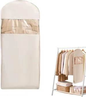 se lf Compression Zipper Space Saving Hanging Garment Bag,down Jacket Compressed Dust Cover Wardrobe Clothes Dust Bag,portable Large Dust Cover Clothes Bags For Down Coat