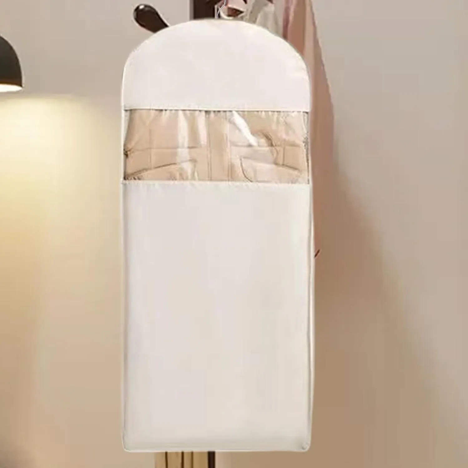 se lf Compression Zipper Space Saving Hanging Garment Bag,down Jacket Compressed Dust Cover Wardrobe Clothes Dust Bag,portable Large Dust Cover Clothes Bags For Down Coat
