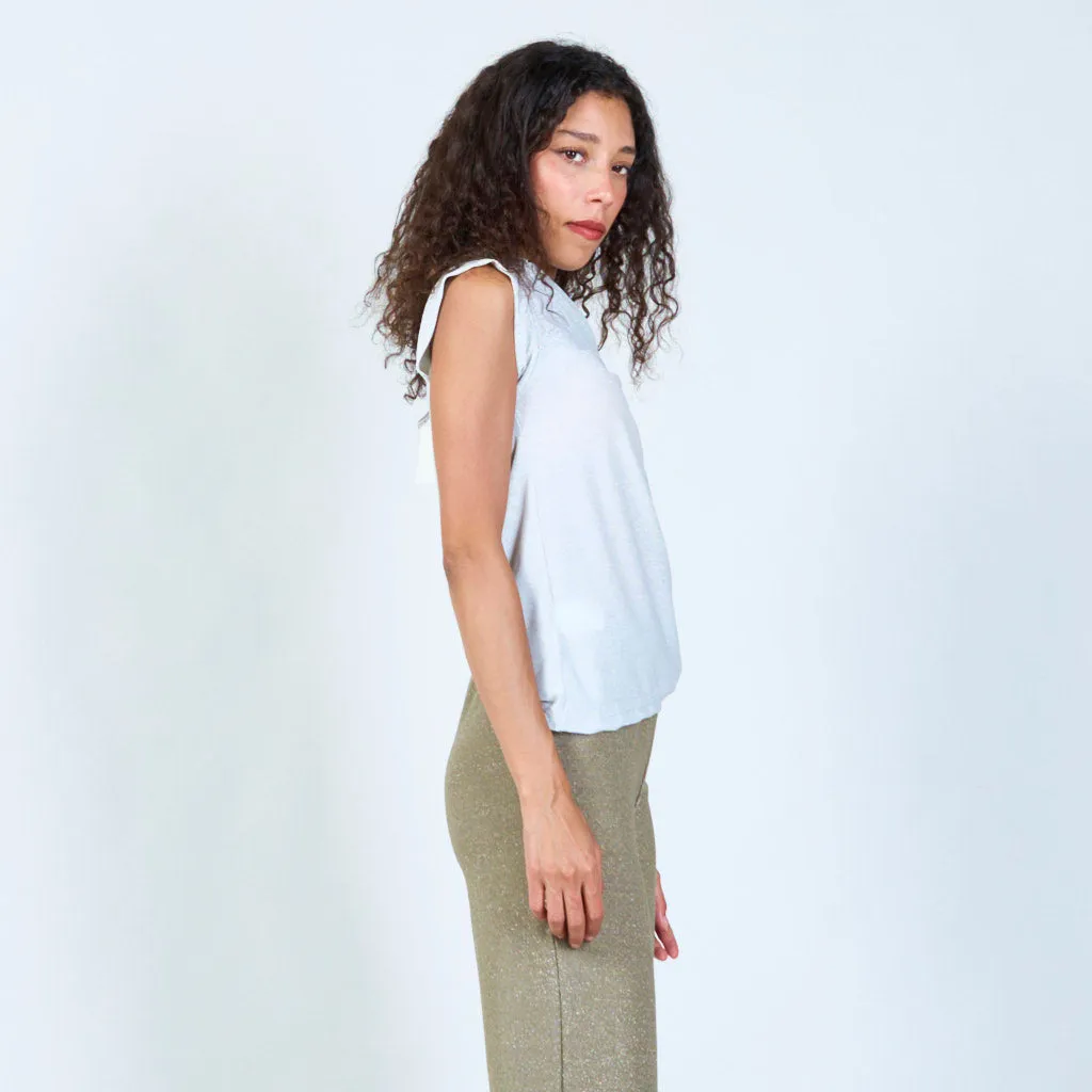 Shimmering cowl neck top wholesale
