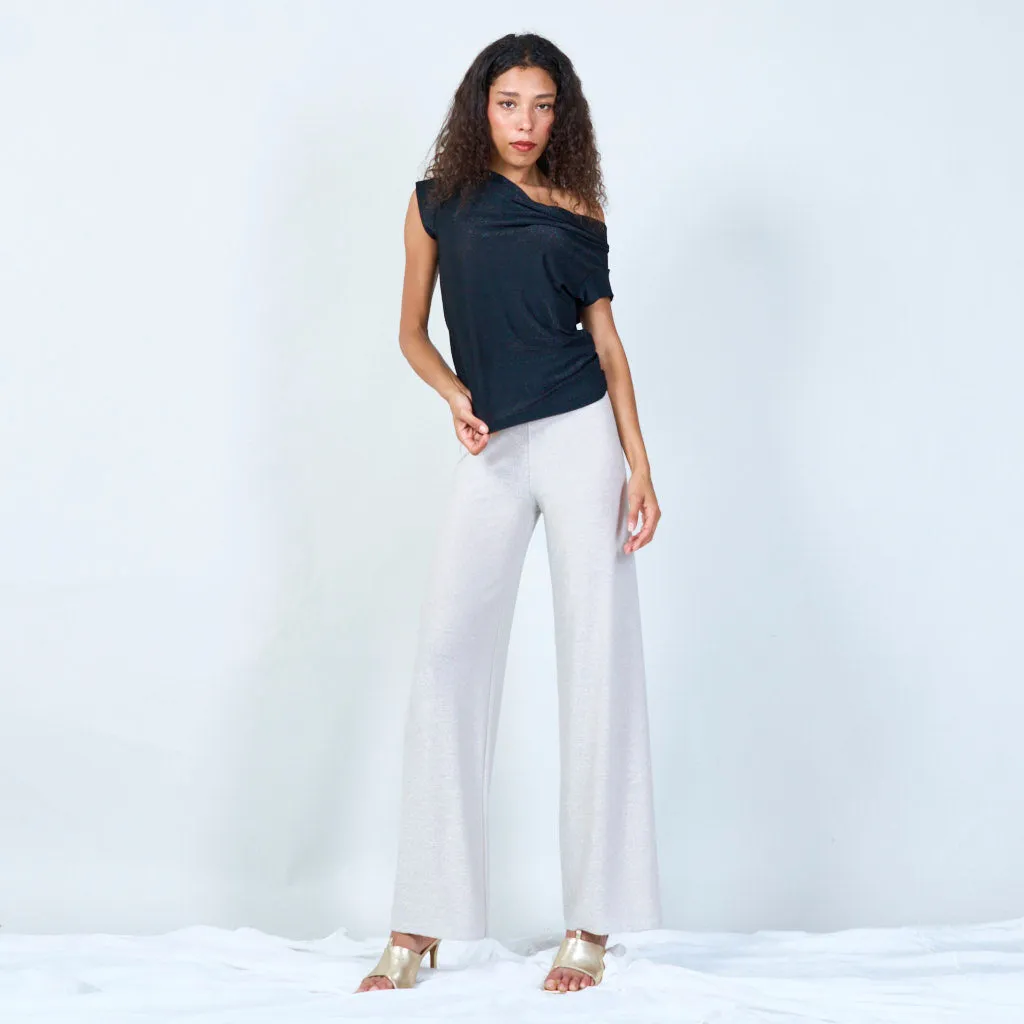 Shimmering cowl neck top wholesale