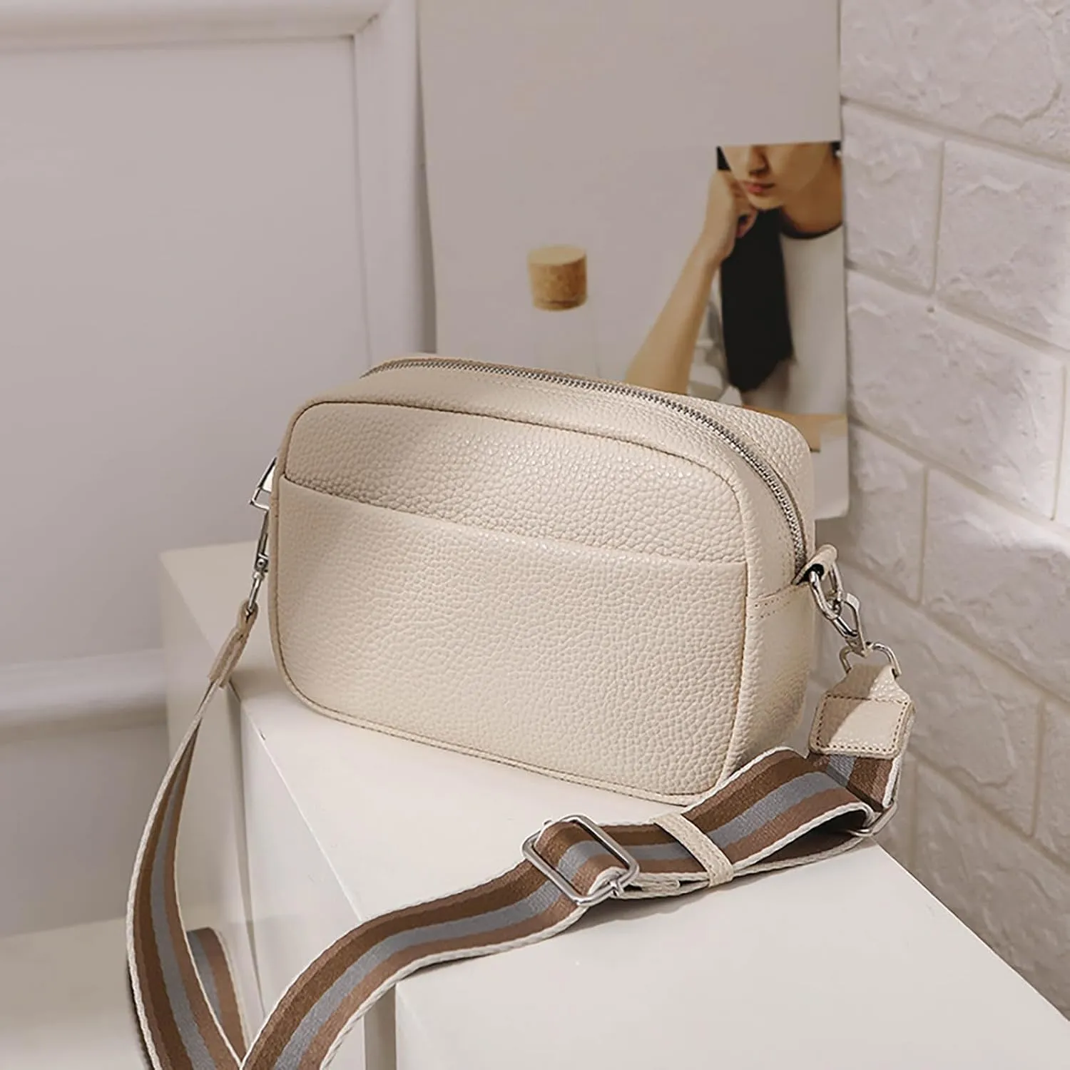 Shoulder Trendy Female Bags New Foreign Trade Solid Color PU Crossbody Bag Female Small Bag Ladies (WH2, One Size)