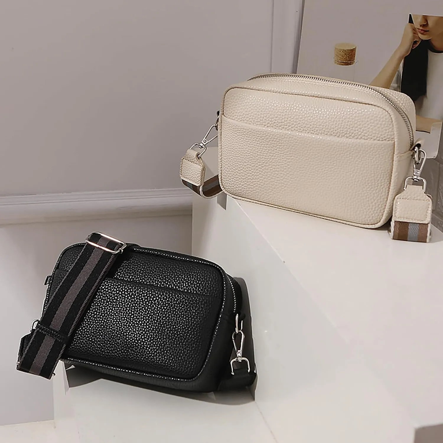 Shoulder Trendy Female Bags New Foreign Trade Solid Color PU Crossbody Bag Female Small Bag Ladies (WH2, One Size)
