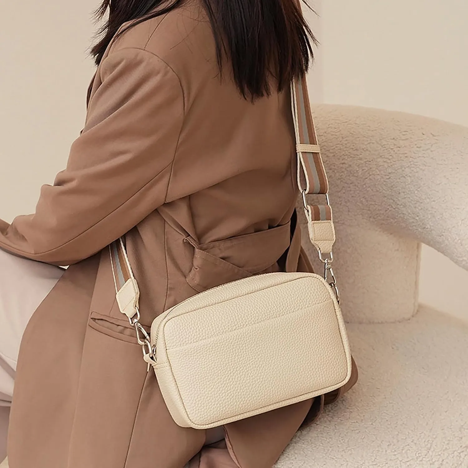 Shoulder Trendy Female Bags New Foreign Trade Solid Color PU Crossbody Bag Female Small Bag Ladies (WH2, One Size)