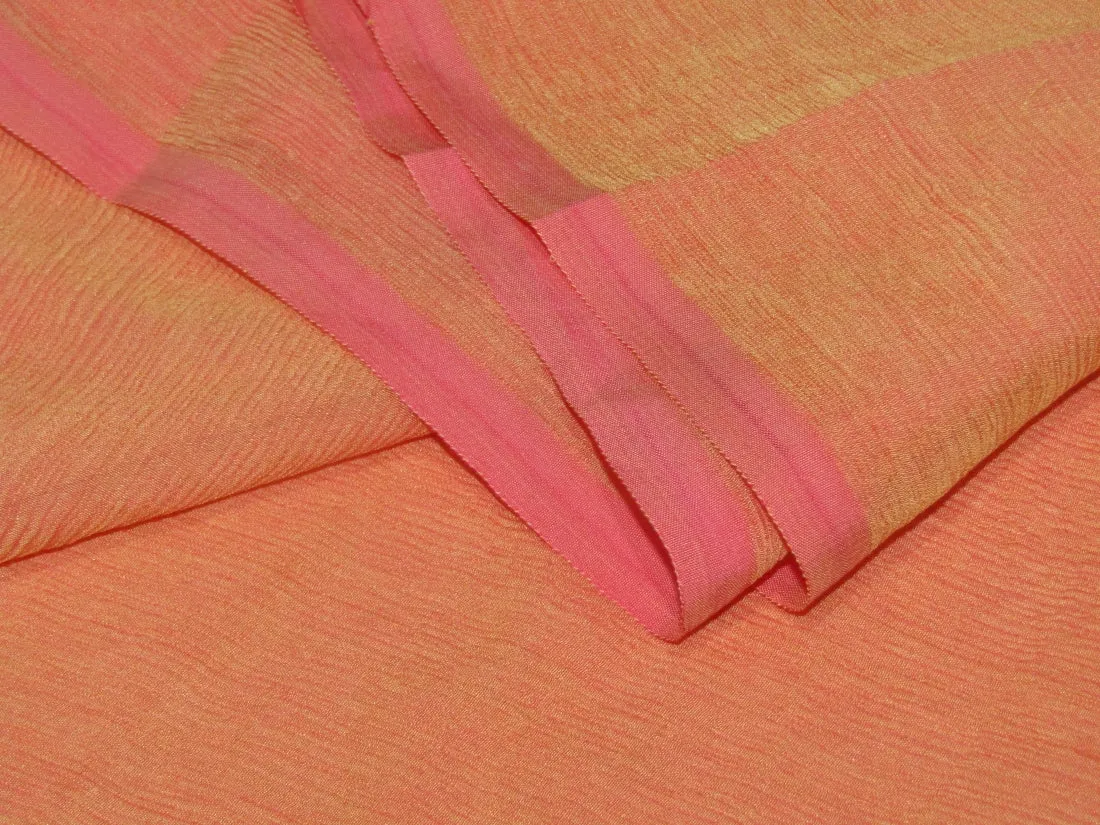 Silk chiffon fabric 44" WIDE available in 32 gm and 60 gm in colors rusty orange/hot pink/lavender/red/redxgreen/bright yellow/mustard x blk/rustxblk/ocean green/orangepink/bluegreen/burgundybrown/charcoal/ black/purple blue/green yellow/orange]