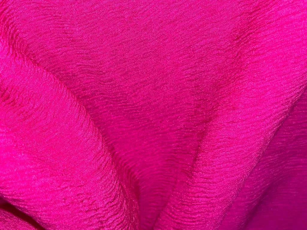 Silk chiffon fabric 44" WIDE available in 32 gm and 60 gm in colors rusty orange/hot pink/lavender/red/redxgreen/bright yellow/mustard x blk/rustxblk/ocean green/orangepink/bluegreen/burgundybrown/charcoal/ black/purple blue/green yellow/orange]