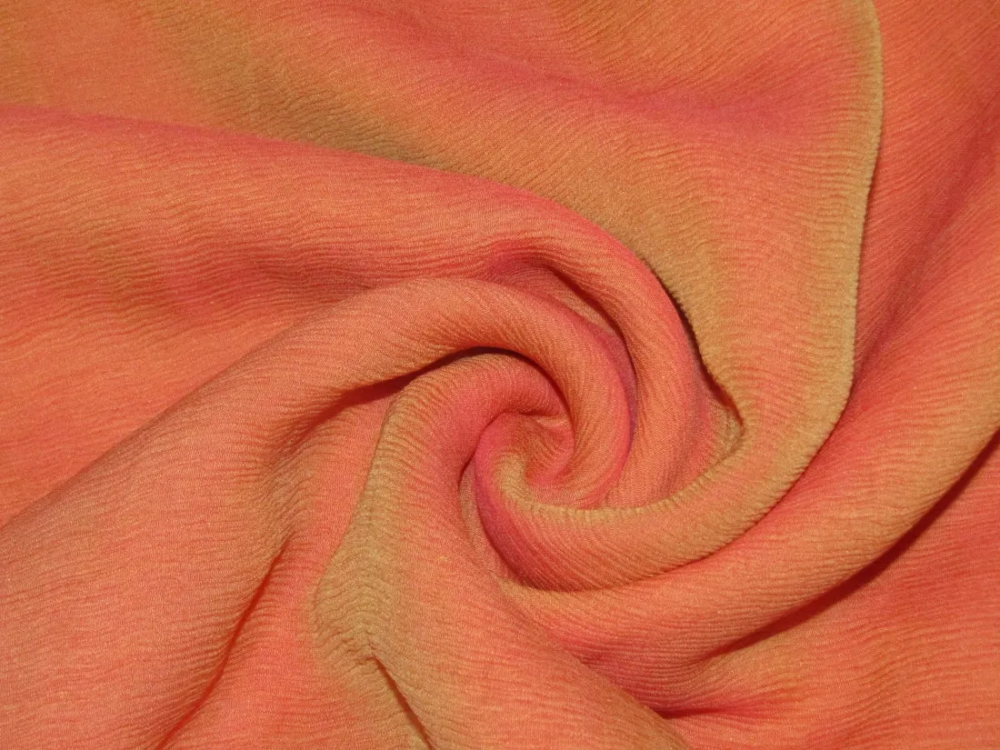 Silk chiffon fabric 44" WIDE available in 32 gm and 60 gm in colors rusty orange/hot pink/lavender/red/redxgreen/bright yellow/mustard x blk/rustxblk/ocean green/orangepink/bluegreen/burgundybrown/charcoal/ black/purple blue/green yellow/orange]