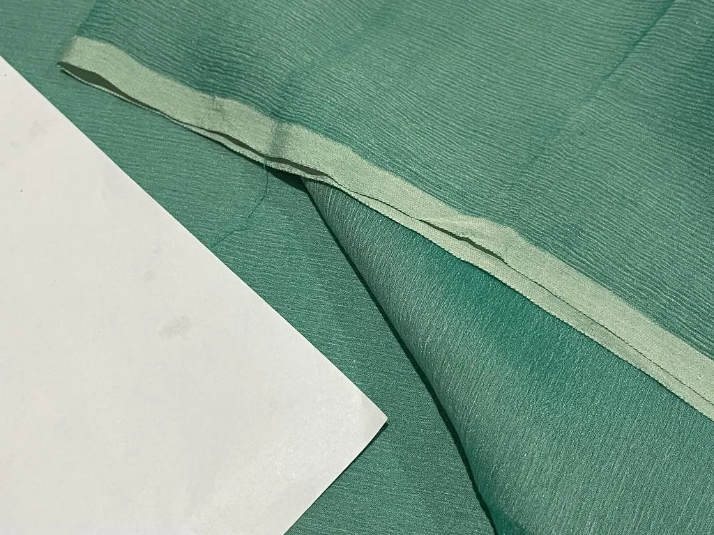 Silk chiffon fabric 44" WIDE available in 32 gm and 60 gm in colors rusty orange/hot pink/lavender/red/redxgreen/bright yellow/mustard x blk/rustxblk/ocean green/orangepink/bluegreen/burgundybrown/charcoal/ black/purple blue/green yellow/orange]