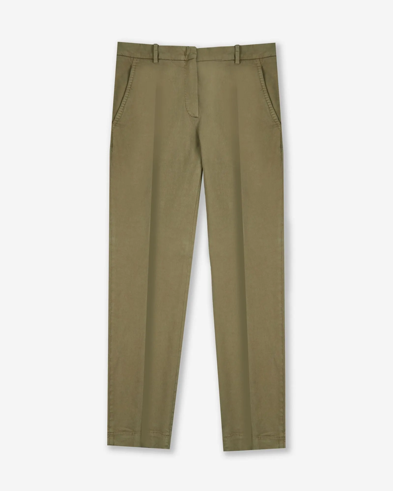Slim fit trousers in certified cotton gabardine and lyocell