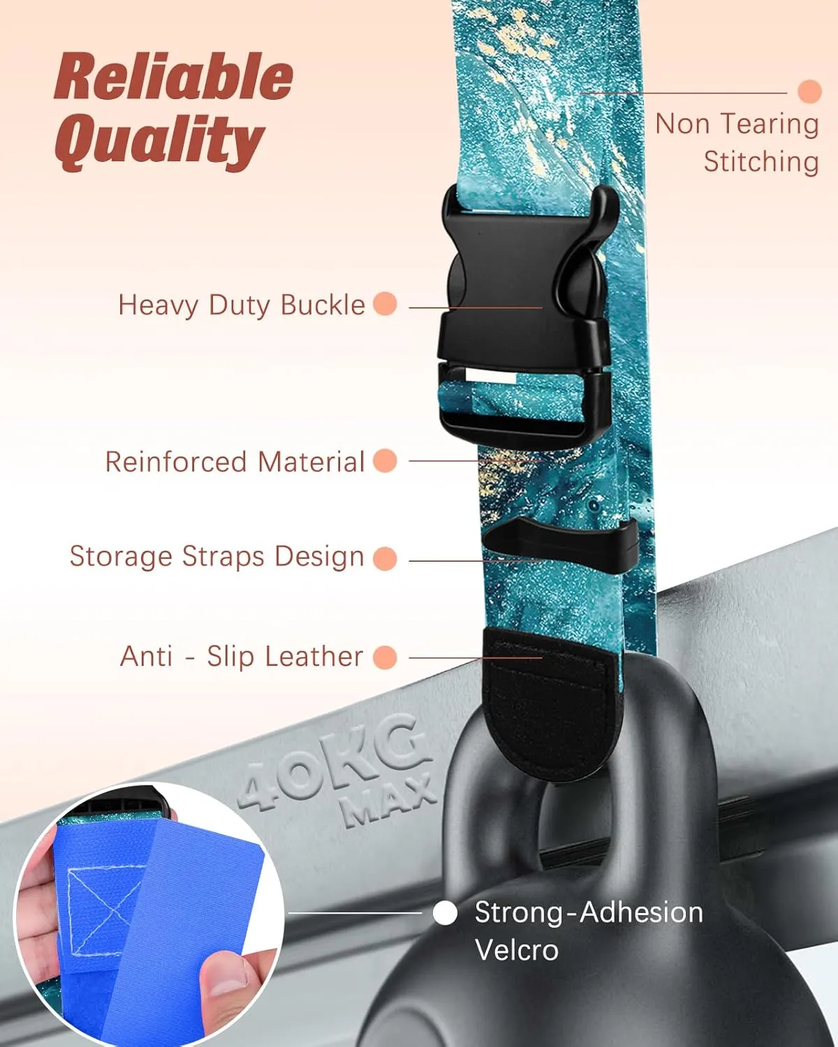 Slohif Luggage Straps to Connect Two Suitcases - Adjustable Add A Bag Suitcase Connector Strap Belt Accessories to Hold Suitcases Together for Travel Sea Wave