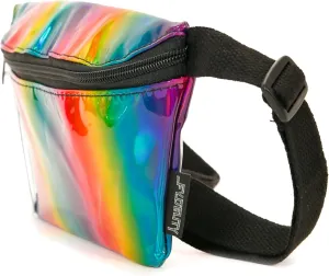Small Fanny Packs for Women  80s/90s Slim Bum Bag  Unisex Crossbody Waist Belt Bag for Travel, Festivals, Sports & Daily Use  Waist Belt Bag for Women | Metallic Rainbow