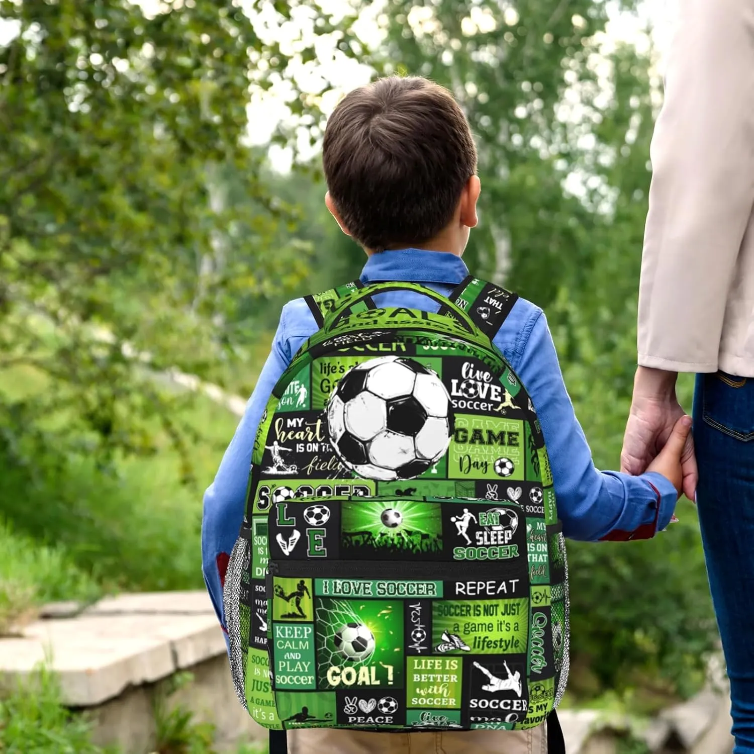 Soccer Backpack For Boys 16 Inch Large Capacity Backpacks Casual Soccer Bookbag Laptop Gifts For Kids Teen Boys