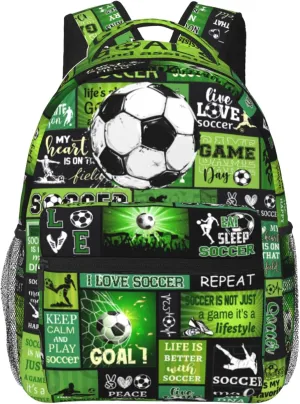 Soccer Backpack For Boys 16 Inch Large Capacity Backpacks Casual Soccer Bookbag Laptop Gifts For Kids Teen Boys