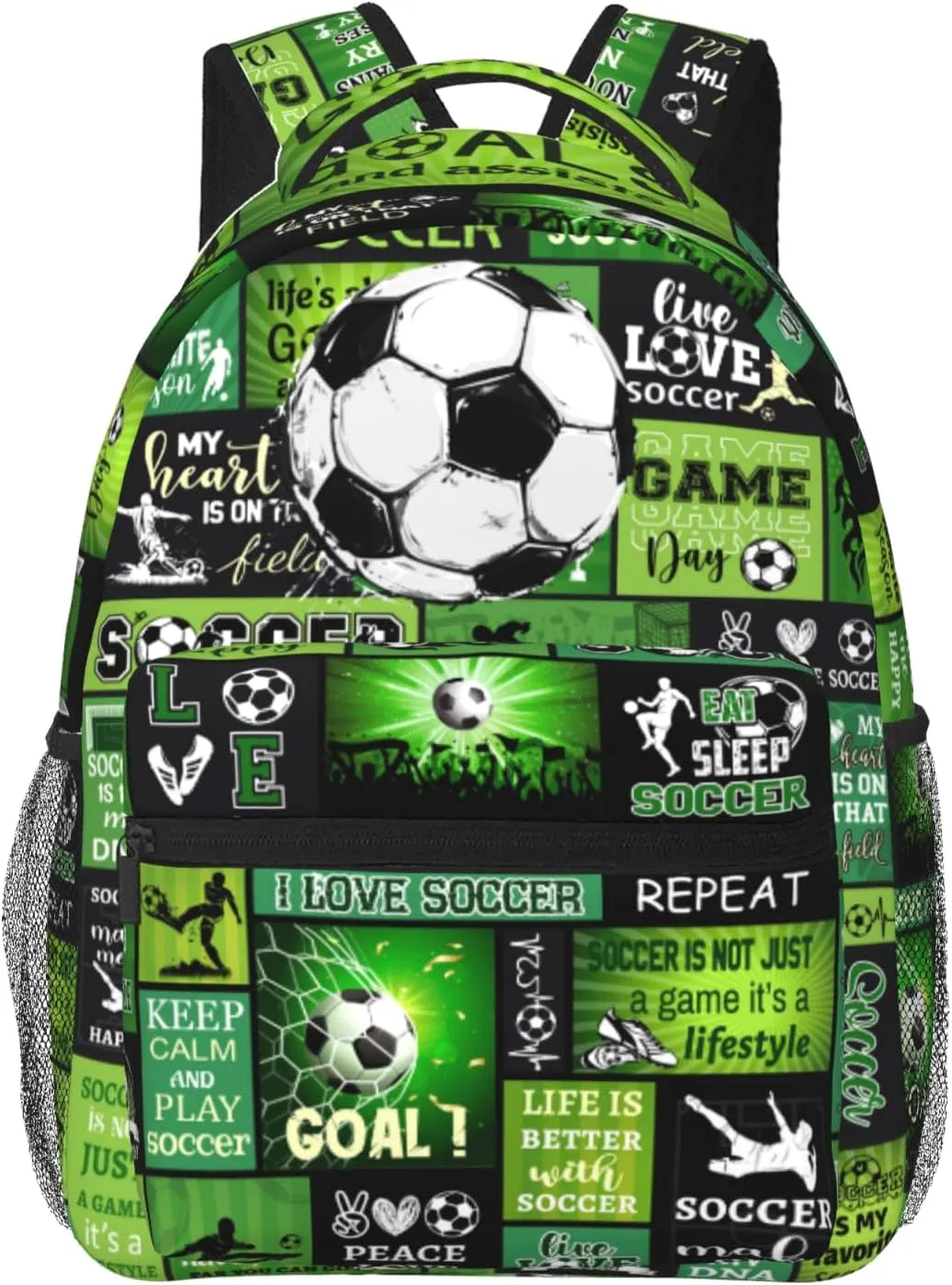Soccer Backpack For Boys 16 Inch Large Capacity Backpacks Casual Soccer Bookbag Laptop Gifts For Kids Teen Boys