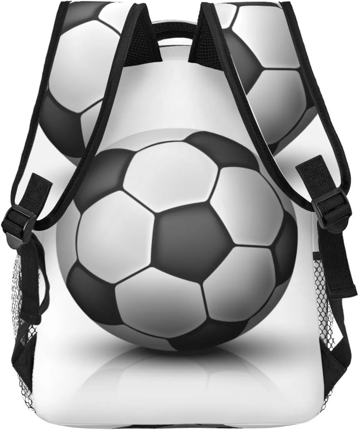 Soccer Ball White Backpack for Men Women, Travel Laptop Backpack Computer Bag Daypack for Business Work Weekender