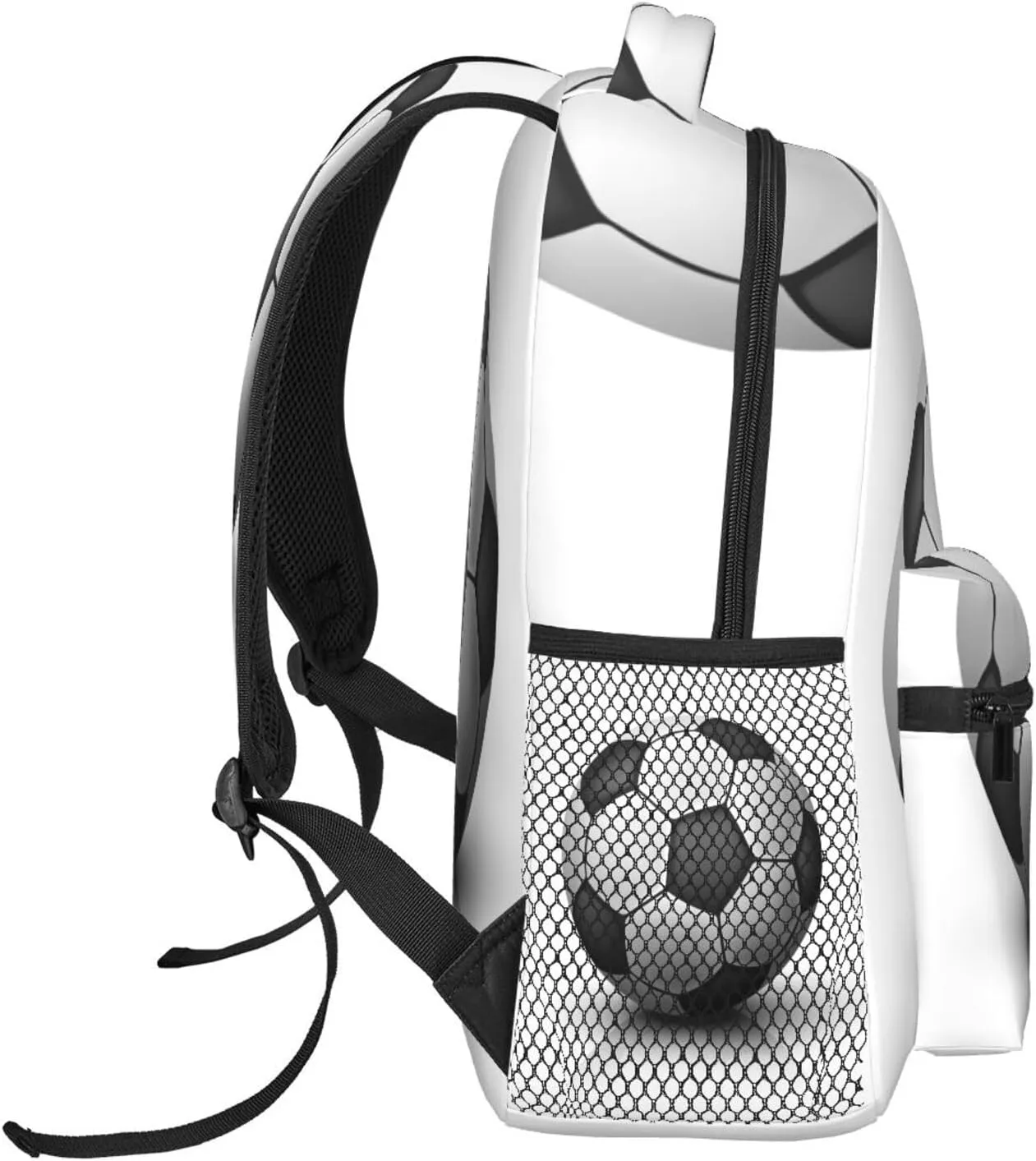 Soccer Ball White Backpack for Men Women, Travel Laptop Backpack Computer Bag Daypack for Business Work Weekender
