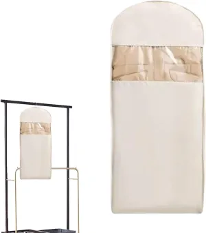 Space Saving Hanging Garment Bag With Compression Zipper, Coat Bags For Closet Storage, Portable Protector For Winter Coats, Down Jackets, Heavy Clothes