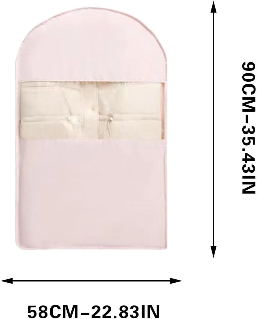 Space Saving Hanging Garment Bag with Self Compression Zipper, 2025 New Space Saving Hanging Protector for Down Coat, Self Compression Zip Garment Bags (Beige, Set of 3)