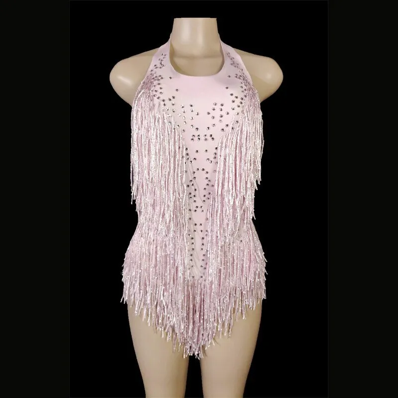 Sparkly Crystals Fringe Bodysuit