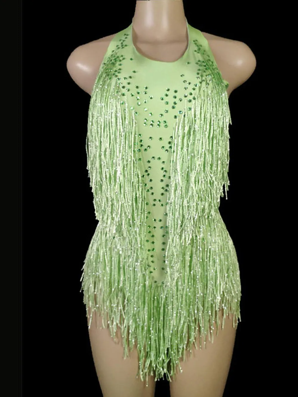 Sparkly Crystals Fringe Bodysuit