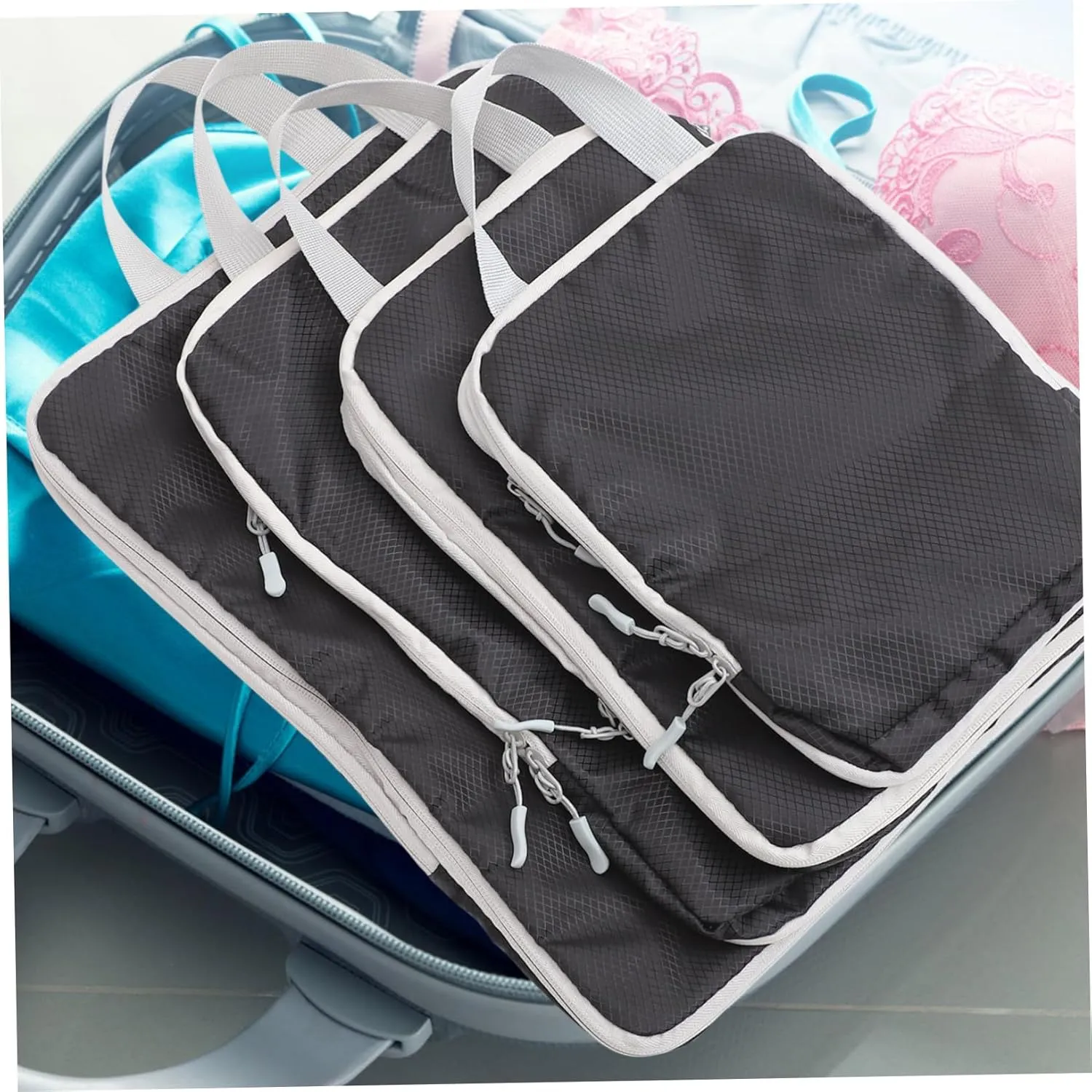 Suitcase Organizer Bags 4pcs Travel Compression Packing Cubes Packing Cube Set for Suitcases for Business Travel